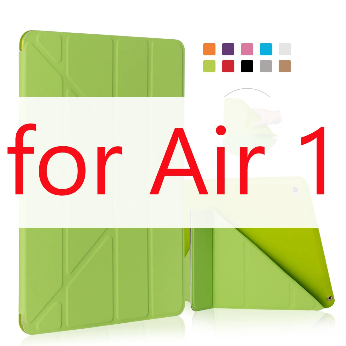 Green for Air 1 Для iPad Air 2 / Air 1 чехол, чехол для планшета Ультра тонкий тонкий кожаный PU+ силиконовый мягкий задний чехол для смарт-чехла для Apple iPad 5 6 автоматический спящий режим / пробуждение - Цвет: Green for Air 1