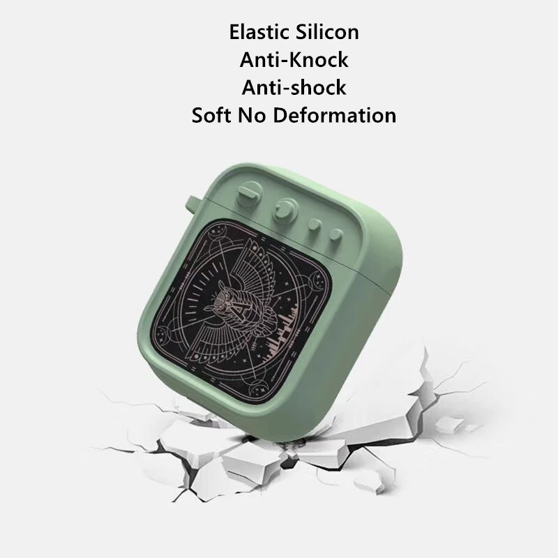 Tv-Shaped Portable Matte AirPods Case Anti-knock Anti-shock No Fingerprints Smudges All Around Protection Pattern in The Back |
