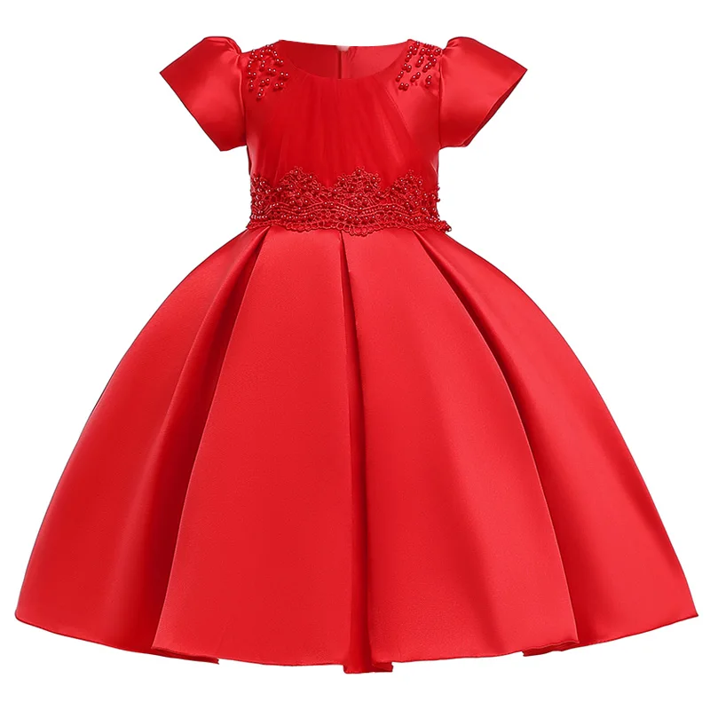 Red Vestidos/платье принцессы для малышей; Летние Детские платья для девочек; пасхальное платье для девочек; элегантные свадебные платья с цветами; костюм для детей - Цвет: Red