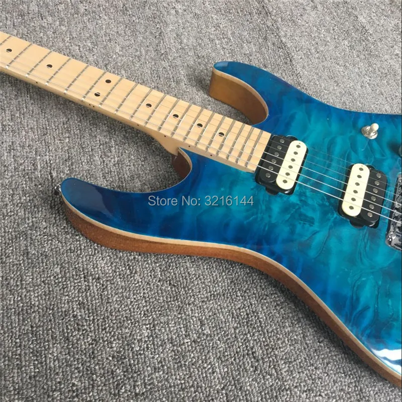 Высококачественная синяя гитара 24 f, оптовая и розничная продажа с завода, электрическая гитара с двойной волной, реальные фотографии
