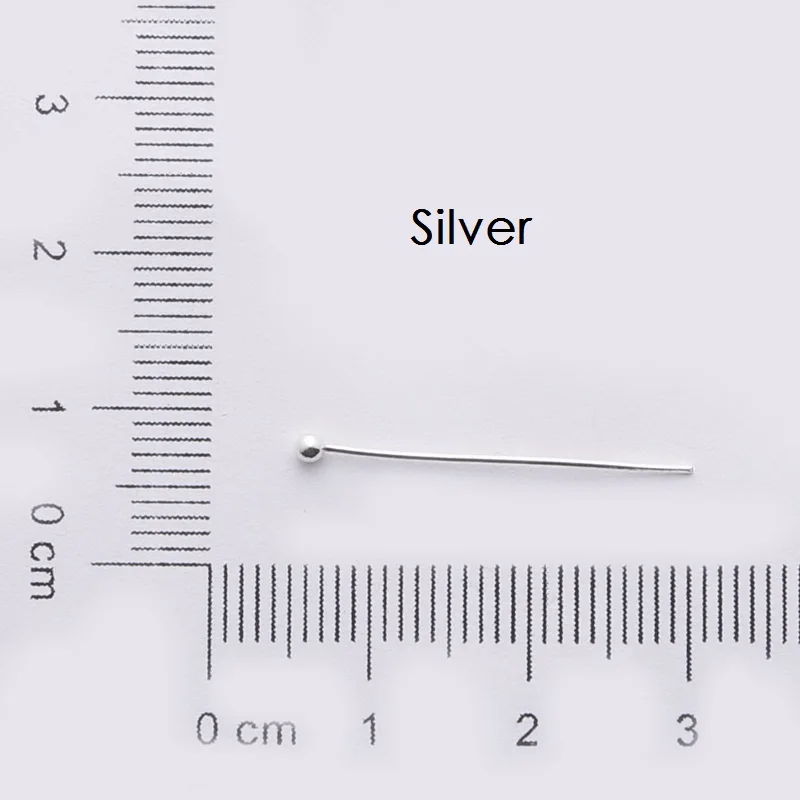 Silver 500 шт 0,5x25 мм 4 разных цвета шариковая головка булавка медный Золотой ювелирный бисер фурнитура ювелирные аксессуары для ювелирных изделий DIY - Цвет: Silver