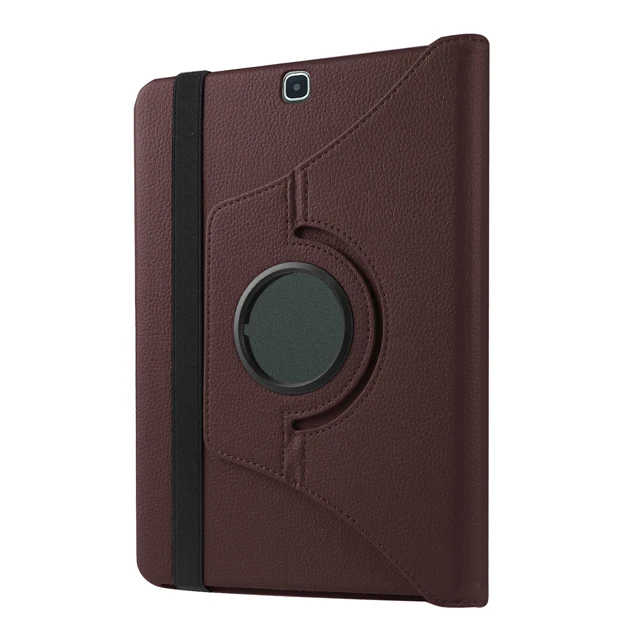 brown 360 Вращающийся чехол для Samsung Galaxy tab S2 9,7 T810 T815 SM-T810 PU раскладной стенд Smart Cover для tab S2 9,7 дюйма корпус+ пленка+ ручка - Цвет: brown