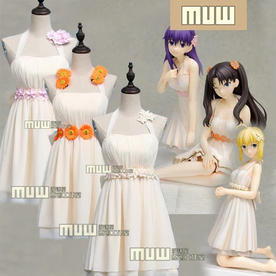 

Japanese Hot Anime Fate/stay night saber/Arturia Pendragon/Matou Sakura/Tohsaka Rin cosplay Small dress sweet cute girl dress