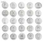 Рунические буквы SUTEYI, ювелирные изделия ручной работы из нержавеющей стали с круглой перфорацией