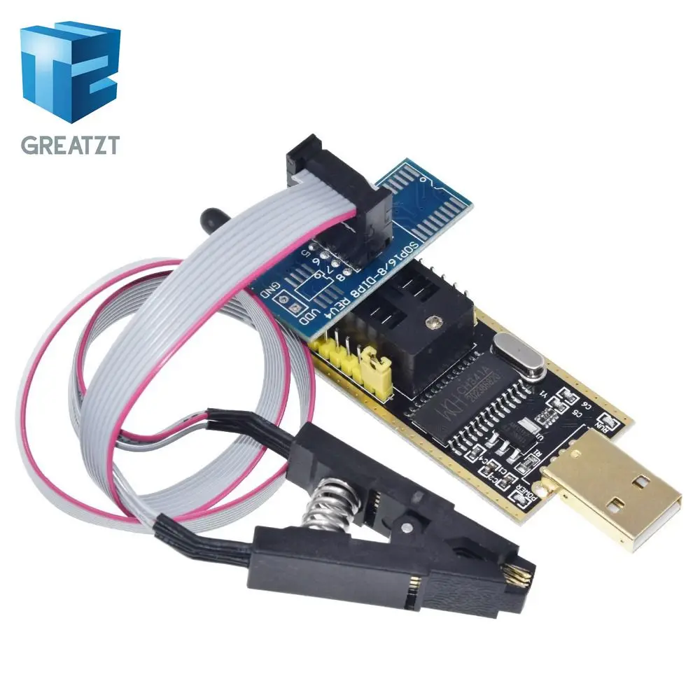 1pcs Smart Electronics CH340 CH340G CH341 CH341A 24 25 Series EEPROM Flash BIOS USB Programmer with Software& Driver