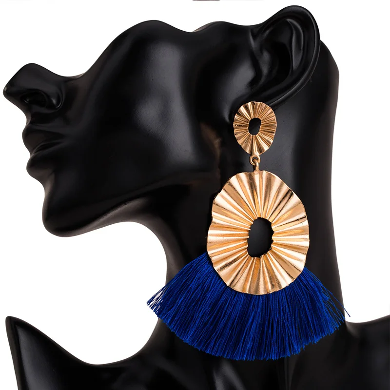Винтажные большие богемные серьги с кисточками для женщин 2018 роскошные женские