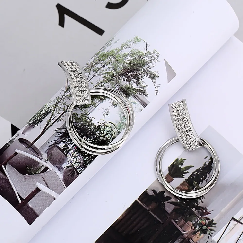 Zinc Alloy Round HOOP Earrings Simple Europe trendy style 2Color new arrival | Украшения и аксессуары