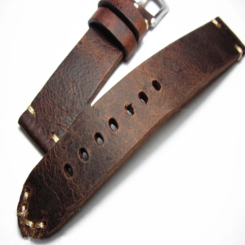 T-AMQ 18 19 20 21 22 мм ремешок для часов из натуральной кожи мужские наручные часы с