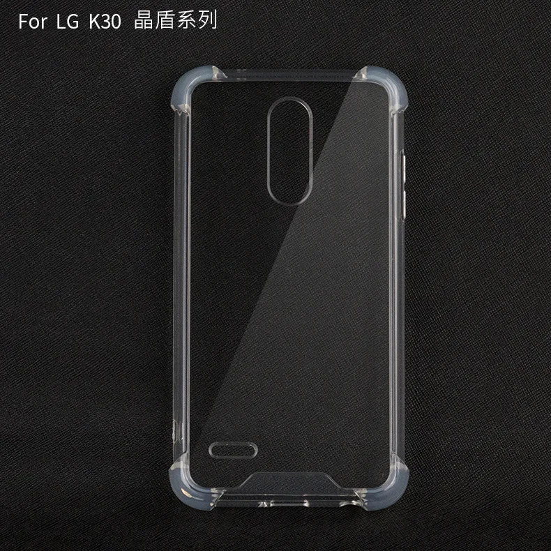 100PCS/LOT.Slim-Fit Shockproof PC+TPU Transparent Thin Crystal Clear hard Case for LG K30/LG K10 2018 |