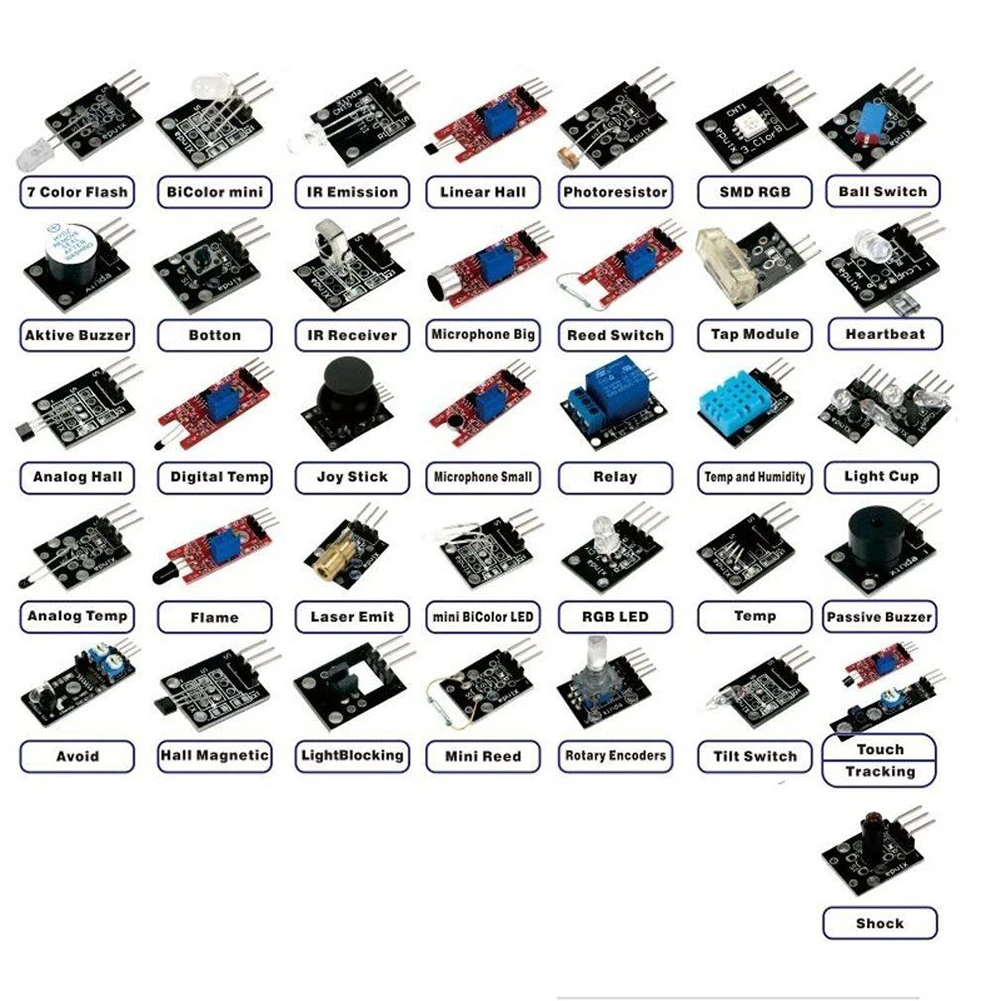 37 Сенсор s Ассортимент Комплект в 1 модуль Starter Kit MCU Educ inclue 2 цвет светодиодный