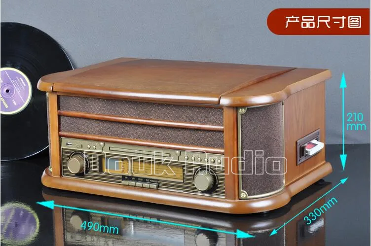 Douk аудио стерео проигрыватель LP Виниловый проигрыватель лента& CD& u-диск& AM/FM радио& AUX& USB аудио