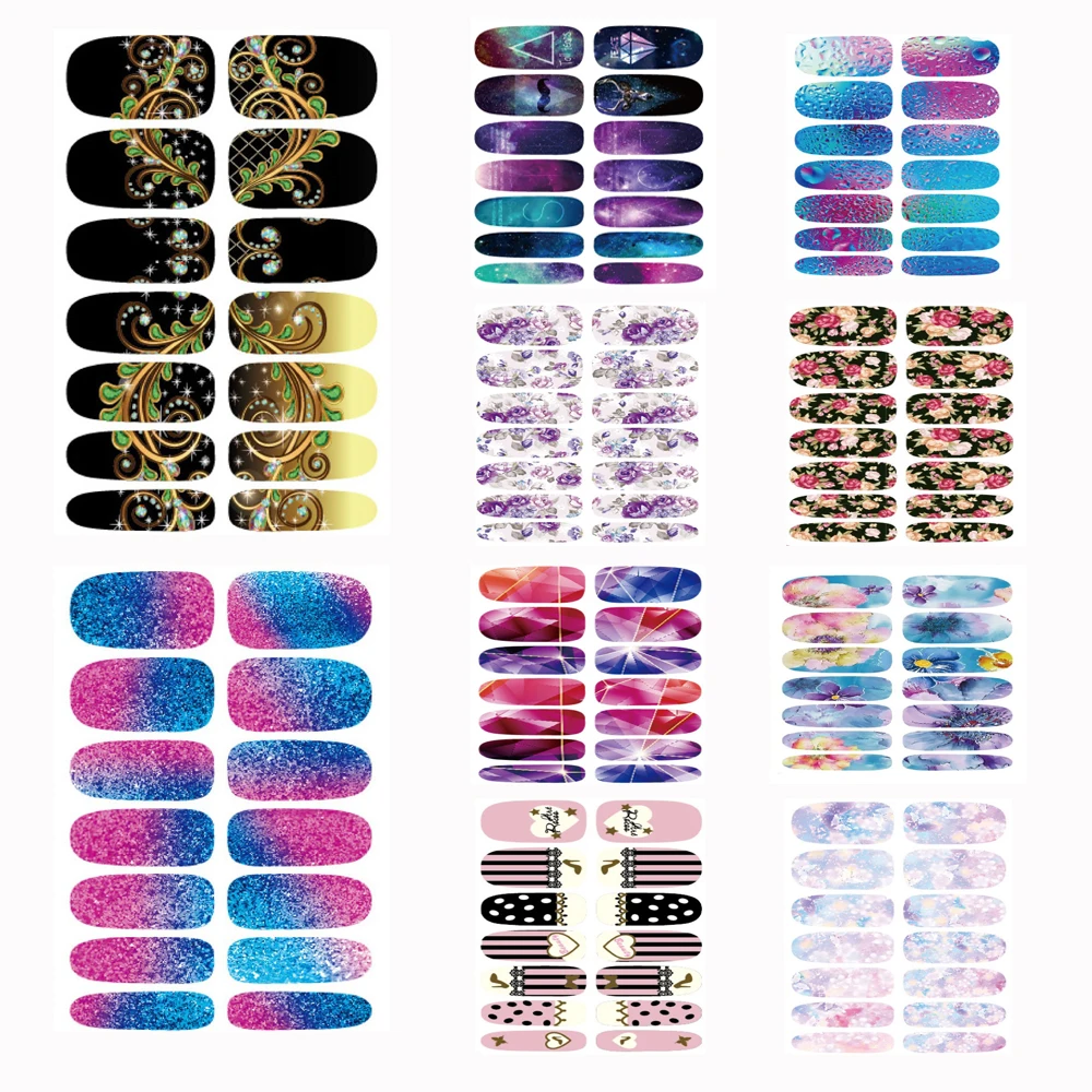 10 шт. в партии новая переводная Фольга для воды наклейка дизайна ногтей китайская