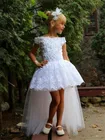 Высококачественное платье принцессы с бисером, Кружевная аппликация, пышное Тюлевое платье с цветочным принтом для девушек на свадьбу, платье для выпускного вечера на заказ
