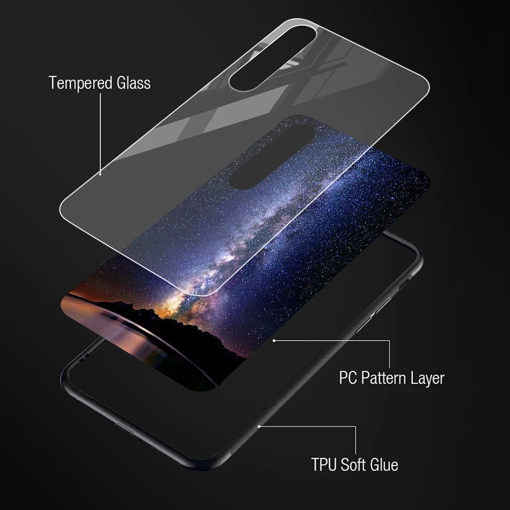 

For Samsung Galaxy A50 A70 A40 Cases Tempered Glass Star Space Covers Coque On For Samsung A50 A70 A40 A30 A20 A60 Cover Capa