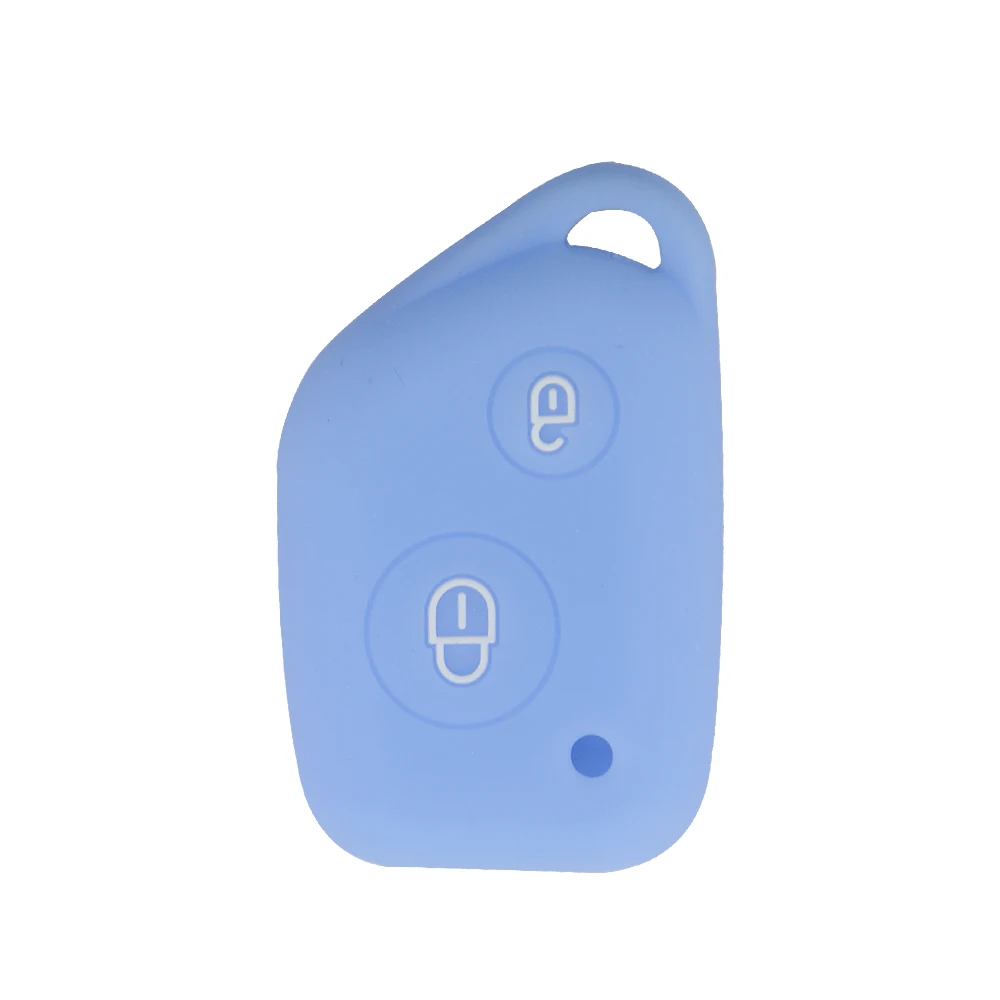 Light Blue OkeyTech Силиконовые Мягкие резиновые ключи чехол Fob в виде ракушки для peugeot 106 205 206 406 405 307 306 для Citroen 2 пуговицы ключ крышка - Название цвета: Light Blue