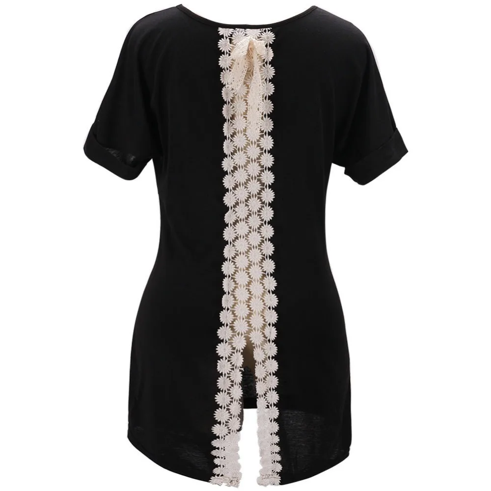 Горячая Распродажа 2017 мягкая блузка из хлопка с кружевами и коротким рукавом 3