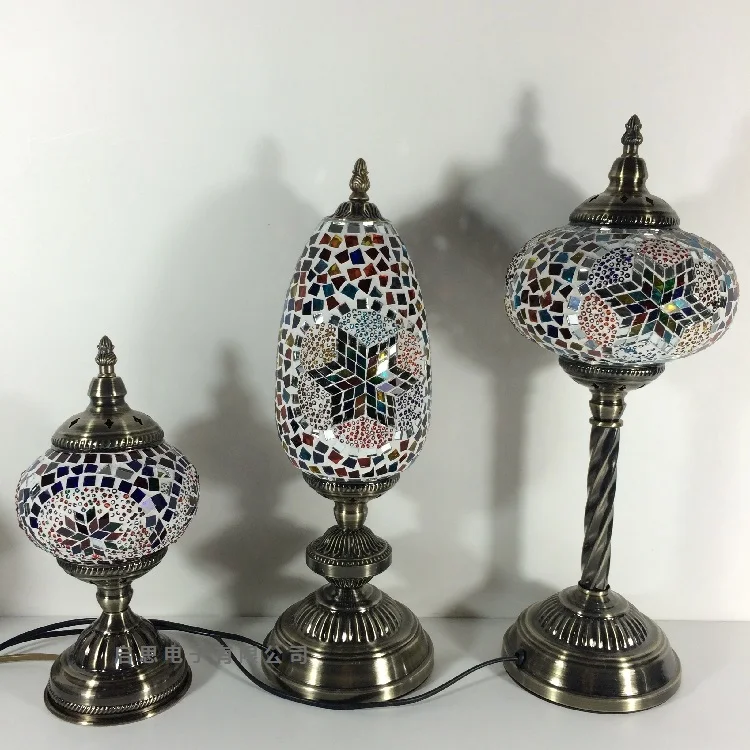 Турецкая мозаичная настольная лампа в стиле АР деко стекло ручной работы