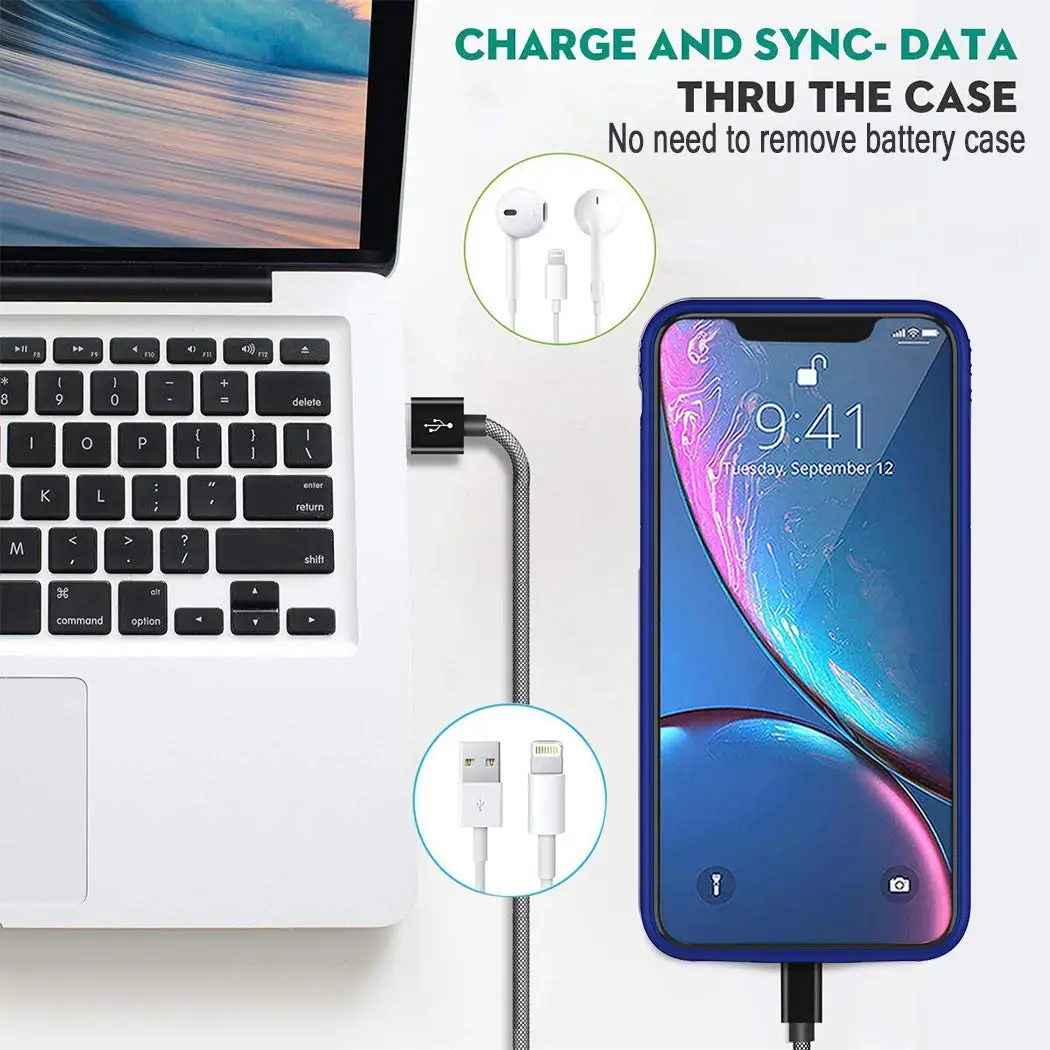 

Leioua 4200mAh Battery Case For iPhone XR Portable Charger Case Rechargeable Extended Battery Pack Protective Backup Cover