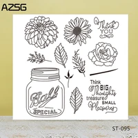 azsg glass bottles flowers leaves clear stampsseals for diy scrapbookingcard makingalbum decorative silicone stamp crafts