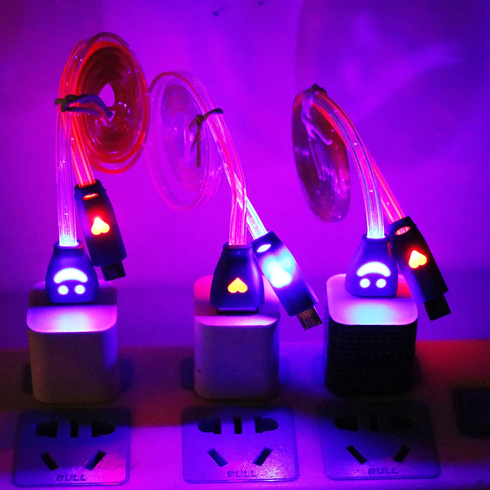 Случайный цвет! Светодиодный светильник USB кабель для зарядки и передачи данных
