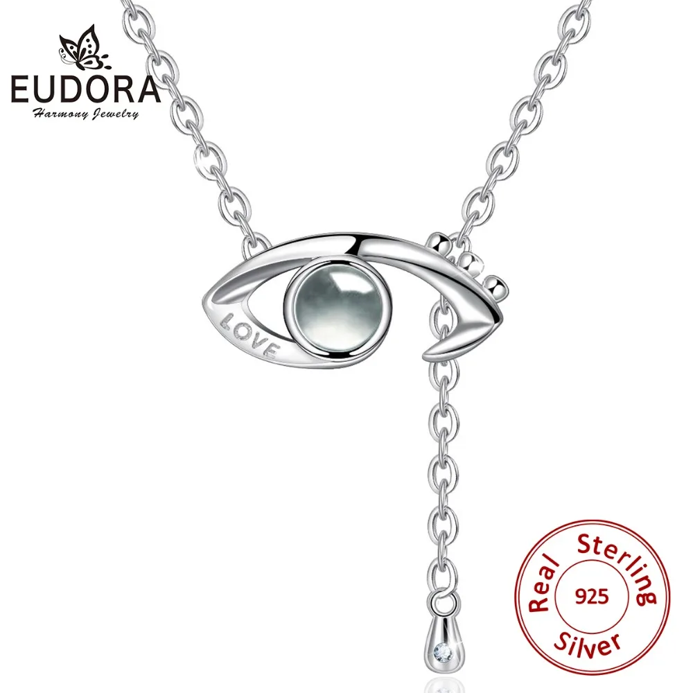 EUDORA, 925 пробы, серебро, 100 языков, я люблю тебя, сглаза, подвеска, ожерелье, хорошее ювелирное изделие для женщин, подарок на день Святого Валентина, D003