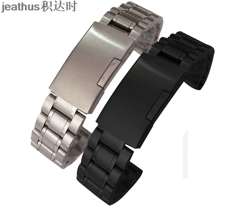 Ремешок Jeathus из нержавеющей стали для наручных часов черный браслет fossil diesel band14 16