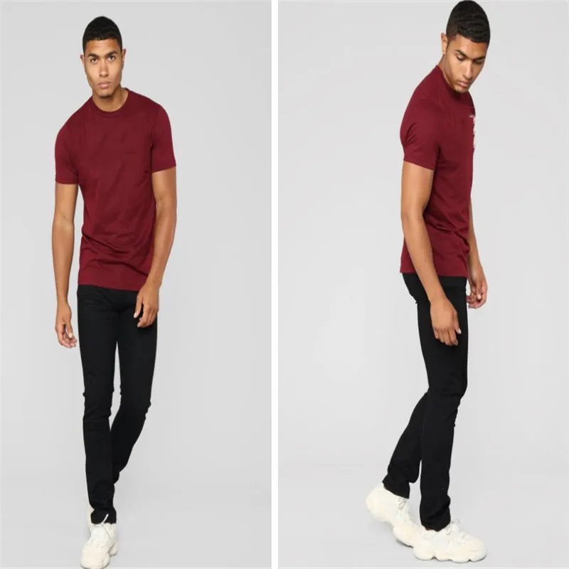 2019 New Casual Men's Denim Trousers Black Slim Jeans Fashion Pencil Pants Good Quality | Мужская одежда