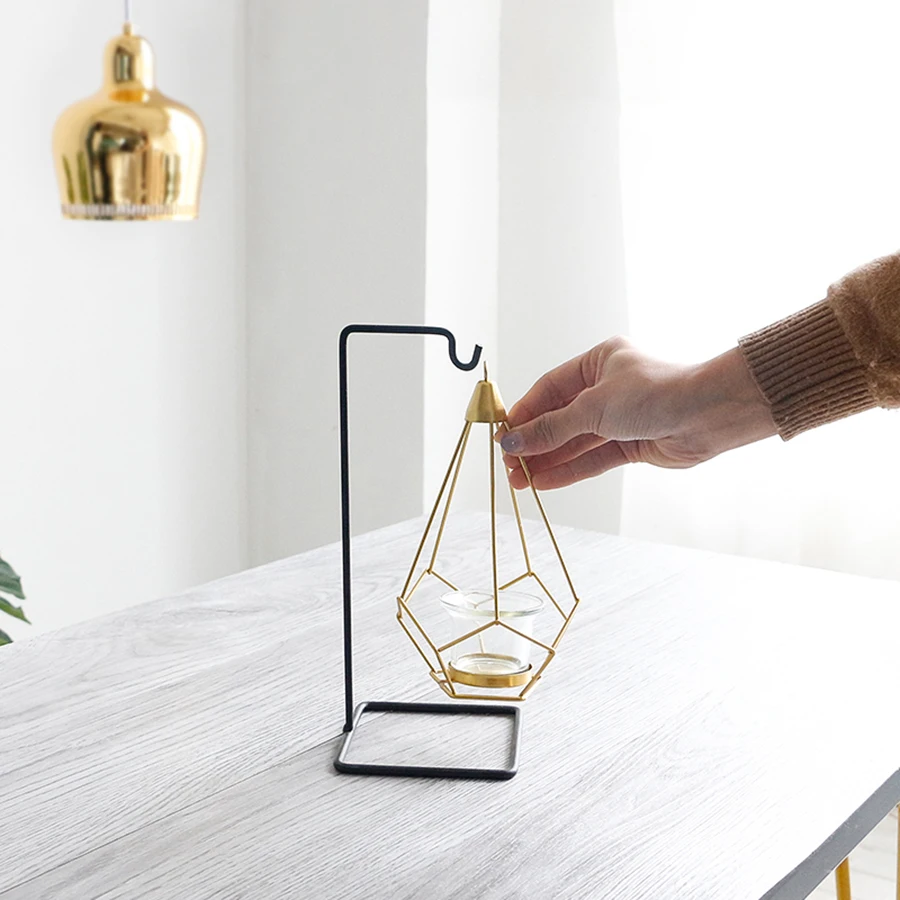 Современный потертый свадебный металлический золотой чайный светильник с