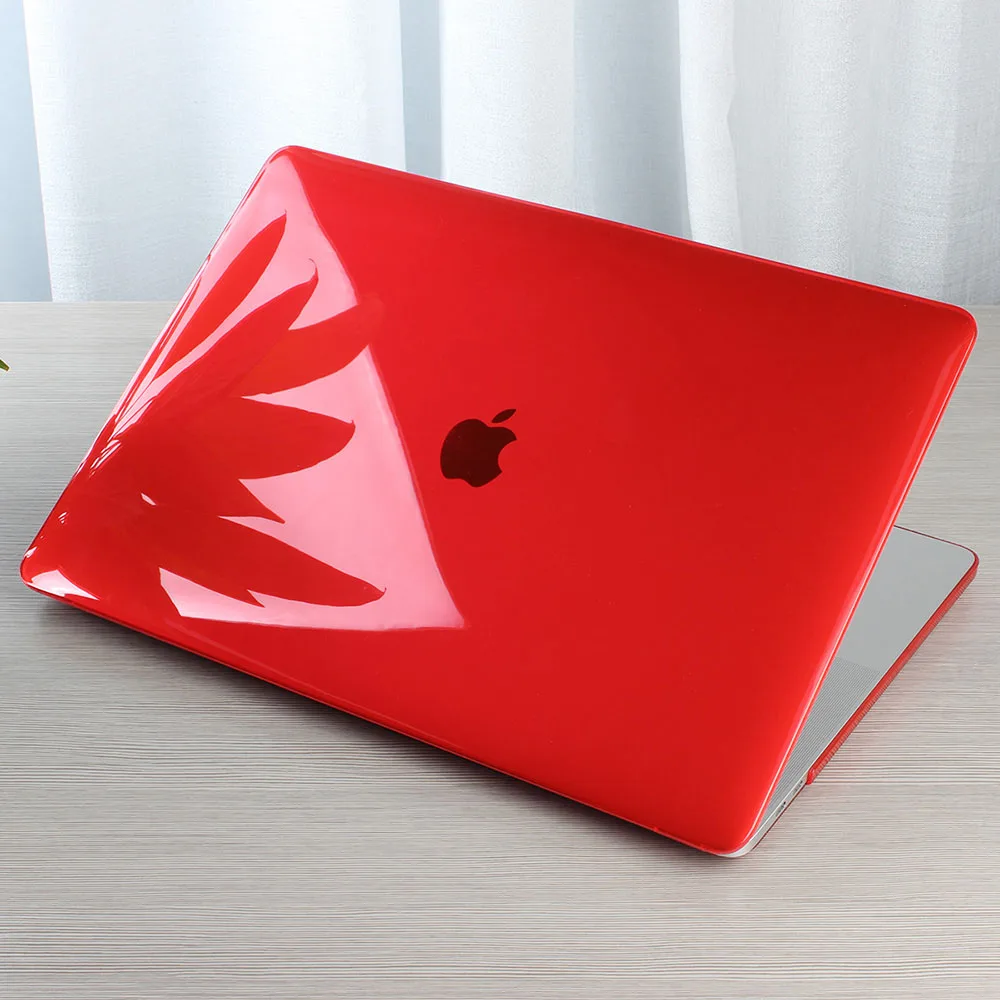 red Кристальная сумка для ноутбука, чехол для ПК Macbook Pro 13, чехол из ТПУ с клавиатурой для Macbook Pro 15, 16,,, A1706, A1989, A1707, A2159 - Цвет: red