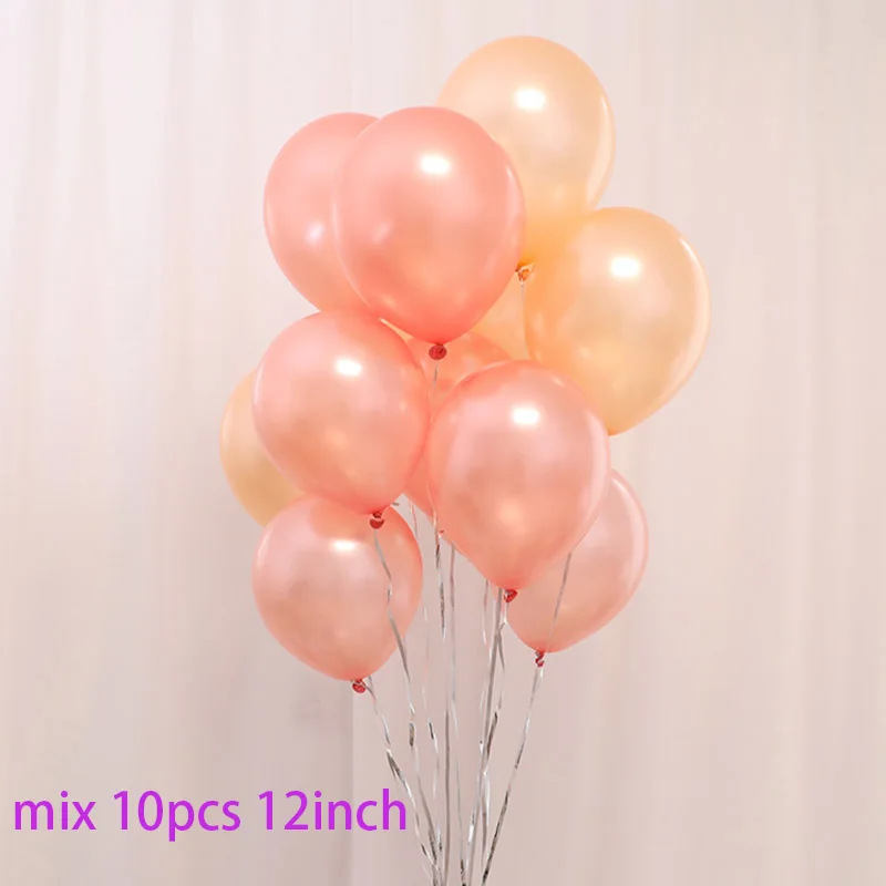 mix 10pcs 10 дюймов толстый розовый из белого латекса воздушный шар 18 дюймов Розовая фольга Гелиевый шар Свадебное предложение конфетти шар День Рождения украшения - Цвет: mix 10pcs
