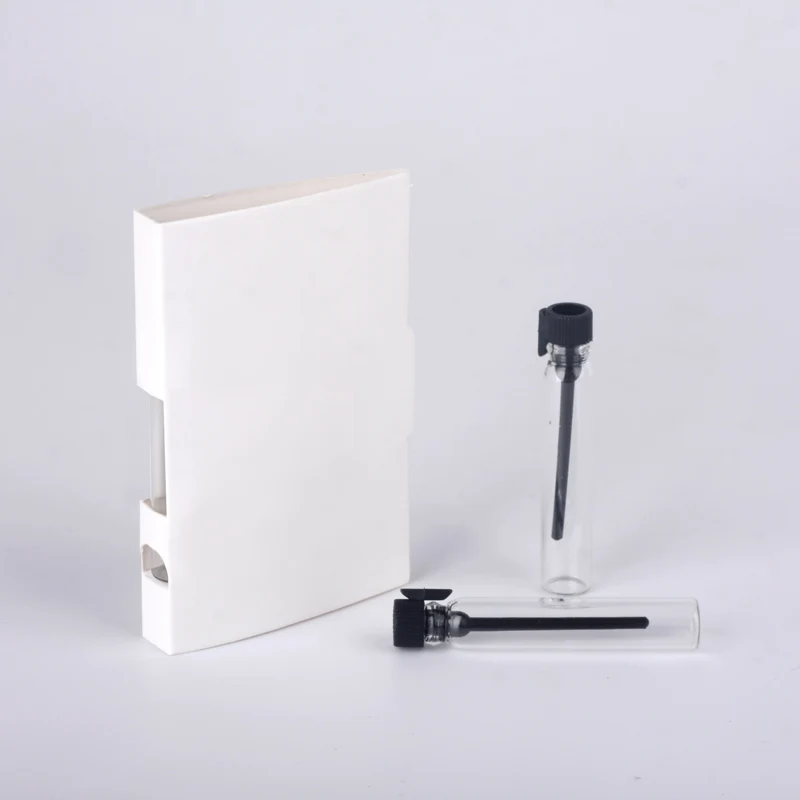 Black top WHITE card 100 шт./лот 2 мл флакон-капельница флакон духов с бумажной картой образец многоразового использования флакон духов душистые пробирки флаконы - Цвет: Black top WHITE card