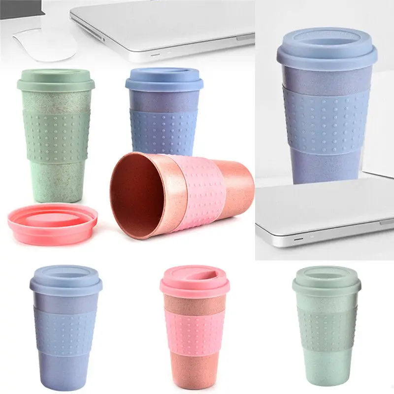 Силиконовая крышка портативная чашка креативная Экологичная Пшеничная солома