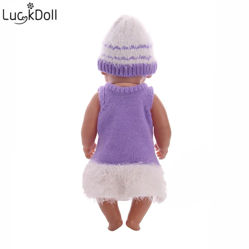 Luckdoll без рукавов вязаное платье куклы для 18 дюймов американская кукла и 43 см Детские кухонные принадлежности аксессуары