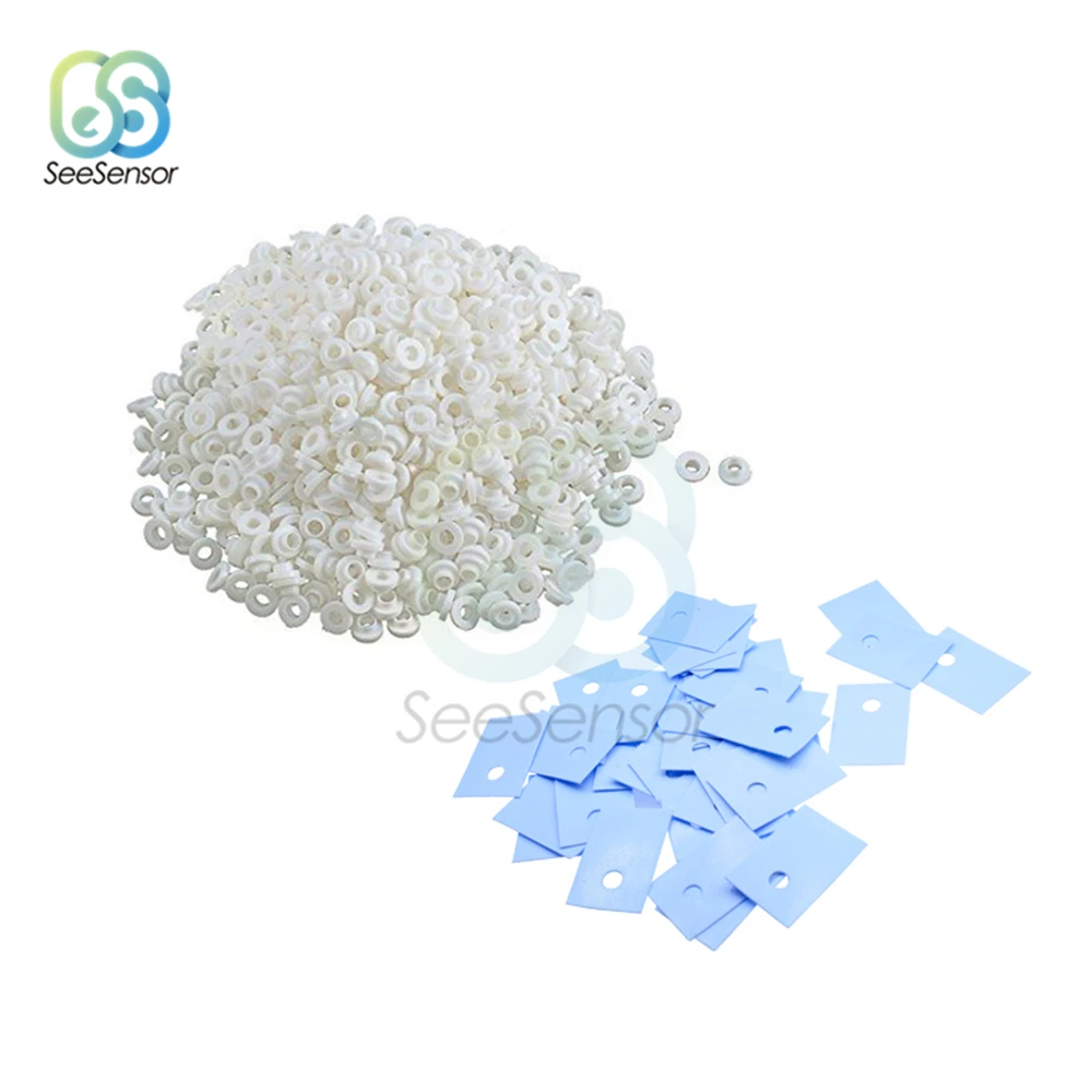 

100Pcs TO-220 Transistor Plastic Washer Insulation Washer + TO-220 Pads Silicone