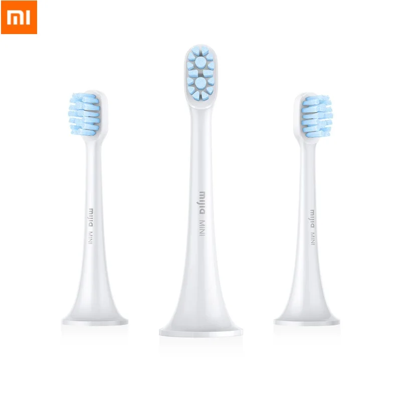 Mini Heads x 3pcs Xiao mi sonic mi электрическая зубная щетка перезаряжаемая Водонепроницаемая ультра звуковая умная зубная щетка мощная очистка mi jia управление приложением - Цвет: Mini Heads x 3pcs