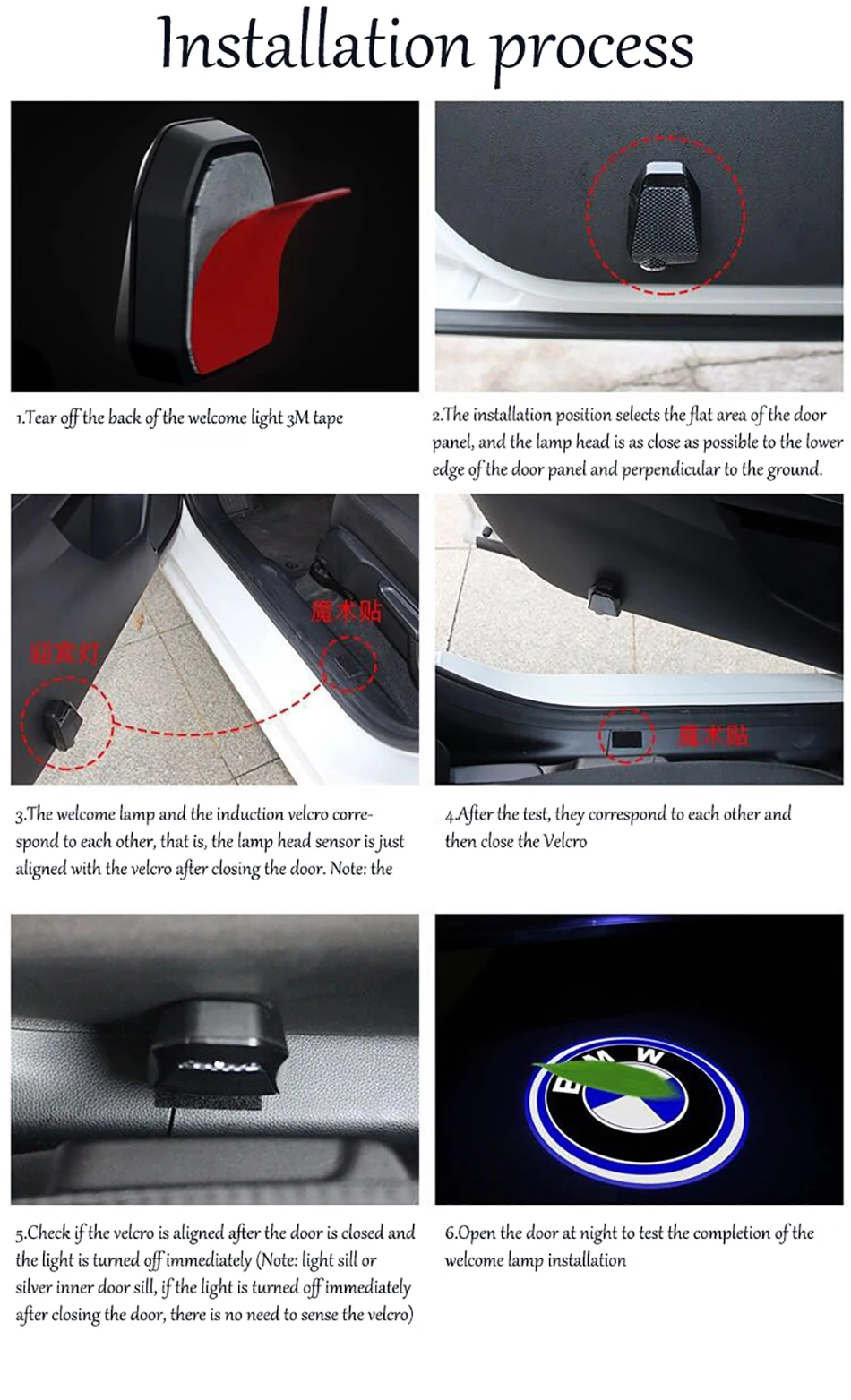 2PCS New Arrival M2 Wireless Car Door Welcome Light LED Projector Logo Light For Car Accessories Model Charging Mode Universal
