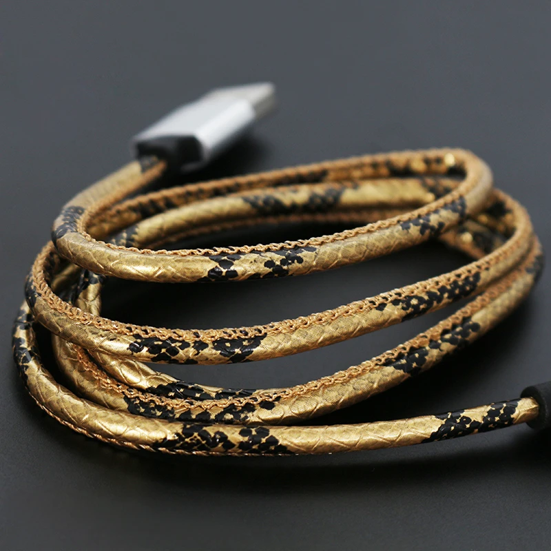 Micro USB кабель для зарядки и передачи данных в Форме Змеиной кожи 1 м 4 цвета |