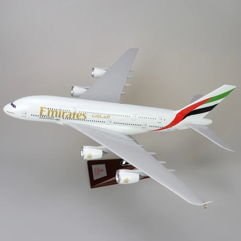 45 см Эмиратов пассажирские A380 EMIRATES Airlines модели самолет игрушки для детей, подарки на день рождения коробка