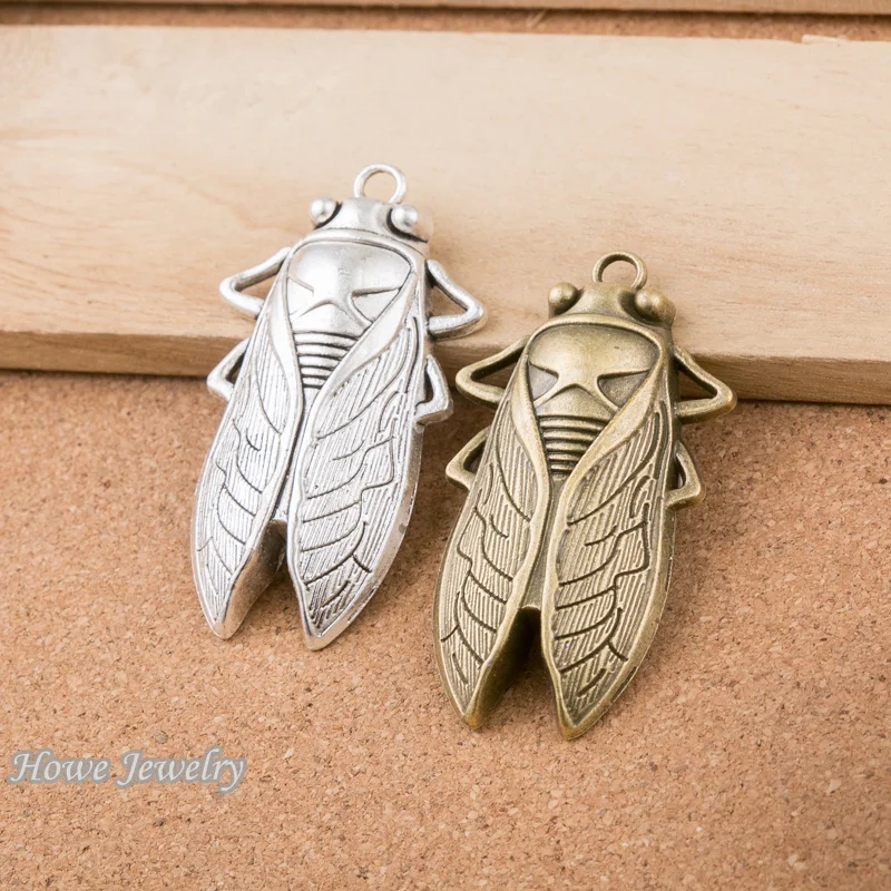 12 шт. винтажные Cicada Подвески в виде насекомых подходят для кулона европейском