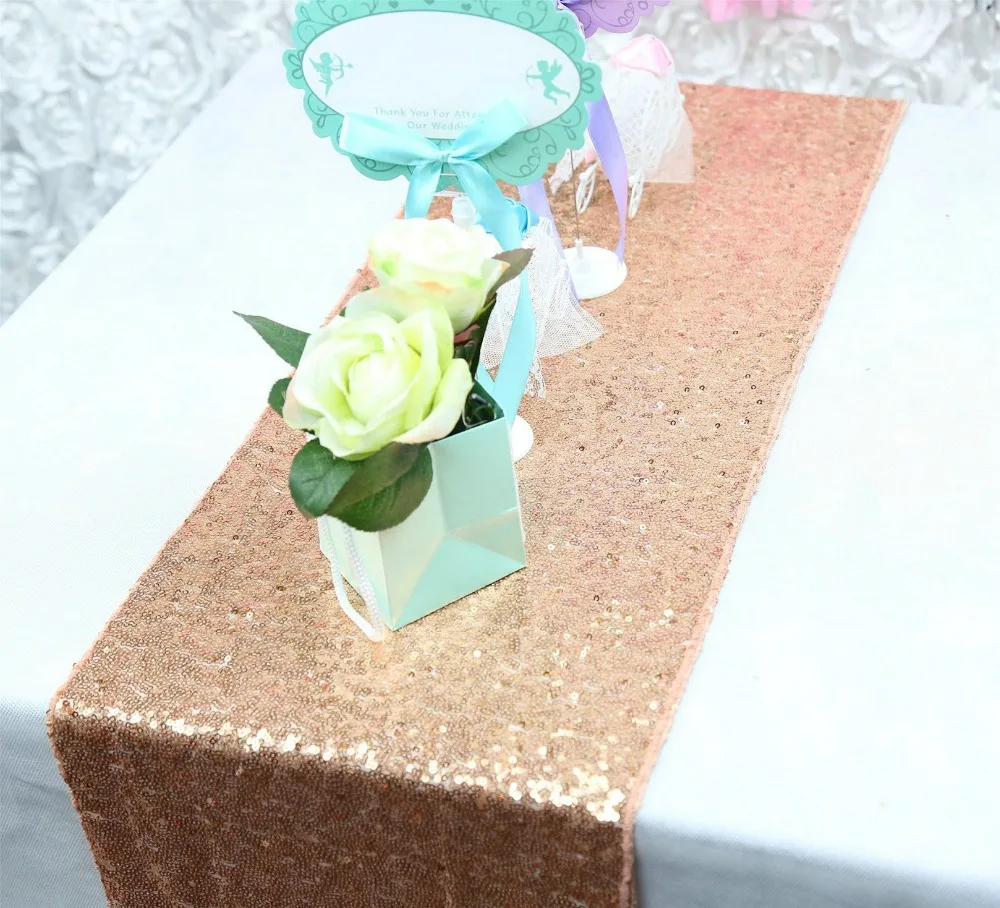 Shinybeauty настольная дорожка с пайетками из розового золота 12x120 дюймов блестками