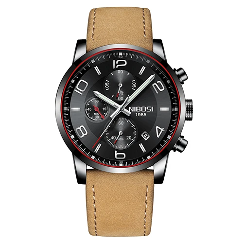 whole black l Кварцевые наручные часы, NIBOSI, модные часы Montres Hommes, роскошные часы для мужчин, водонепроницаемые и светящиеся стрелки, мужские часы Saat - Цвет: whole black l