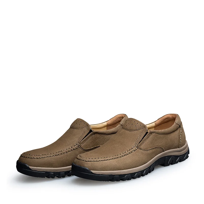 Men's Outdoor Shoes First Layer Leather Casual shoes High Quality Mountaineering Oxfords Genuine men | Обувь