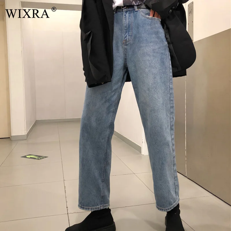 Женские классические джинсы WIXRA прямые Джинсы бойфренда с высокой талией до