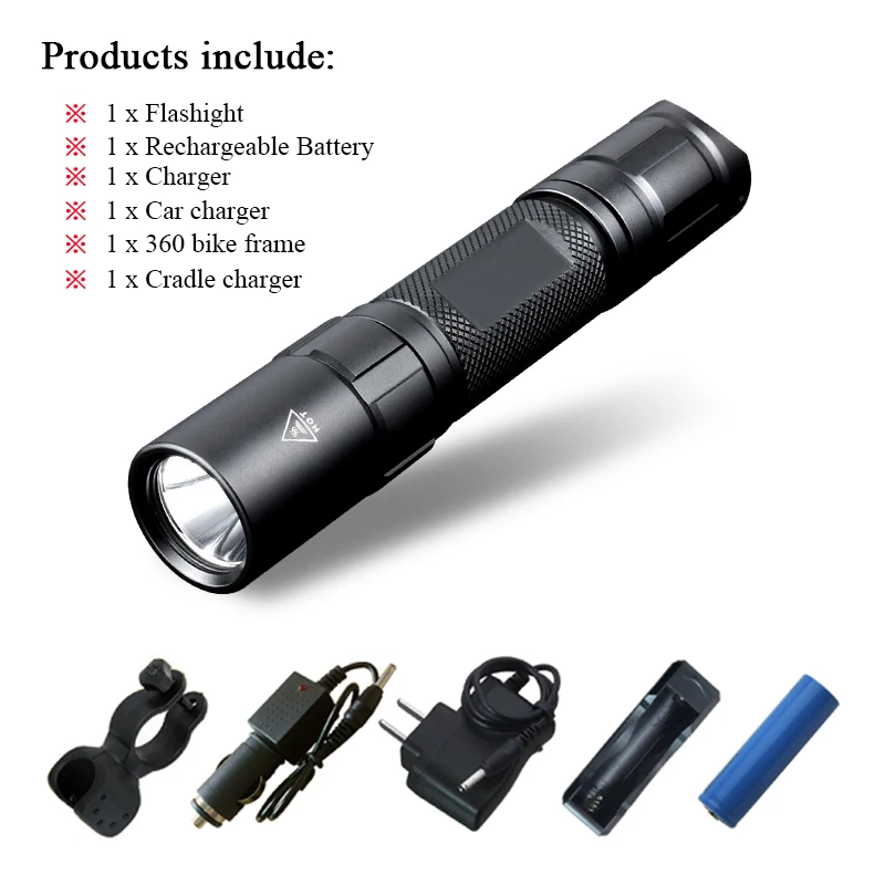 flash light C Тактический фонарик для самообороны 18650 Водонепроницаемый фонарик для вспышки для охоты военный фонарик для Лампе torche zaklamp - Emitting Color: flash light C