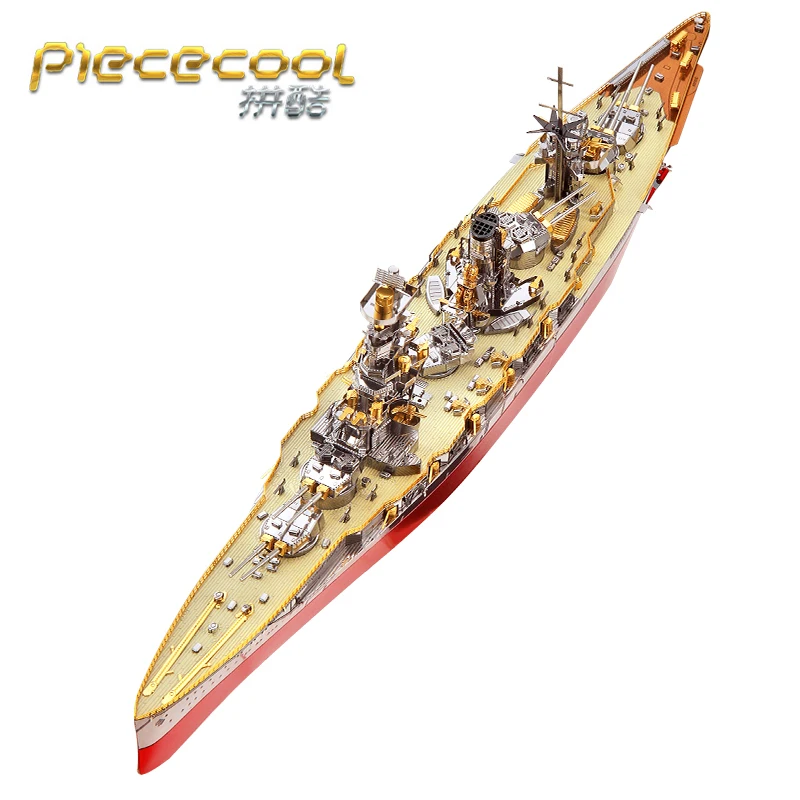 

Piececool 3D Metal Puzzle FUSO Battleship Model DIY 3D Laser Cut Assemble Jigsaw Toys Desktop decoration GIFT For Children Adult