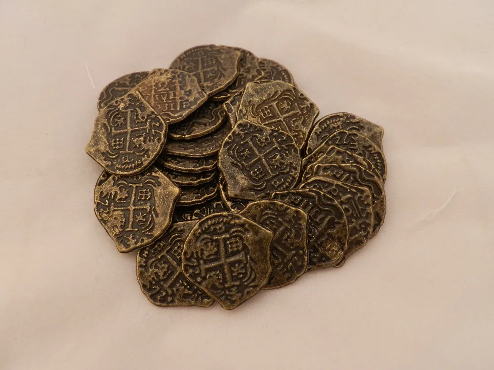Пират Европейский сокровище Испания Doubloon Золотая монета разница цвета игрушки монеты на выбор 1 шт./лот