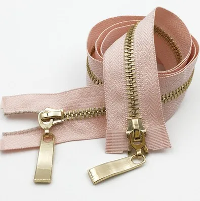 pink Детская одежда на рост 80, 100/120 см двойными собачками good Market с металлической молнией, светильник с золотыми зубьями, на молнии, куртки с гусиным пухом на молнии Костюмы аксессуары Высокое качество D680 - Цвет: pink