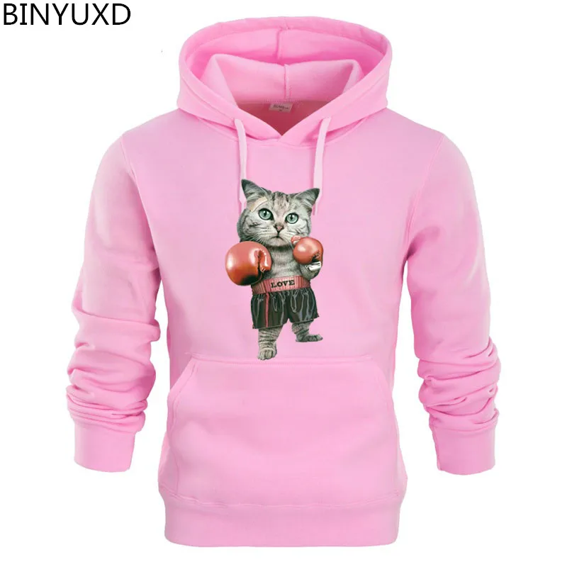 BINYUXD Новинка 2018 Модный милый свитшот с котом боксера для мужчин и женщин забавный