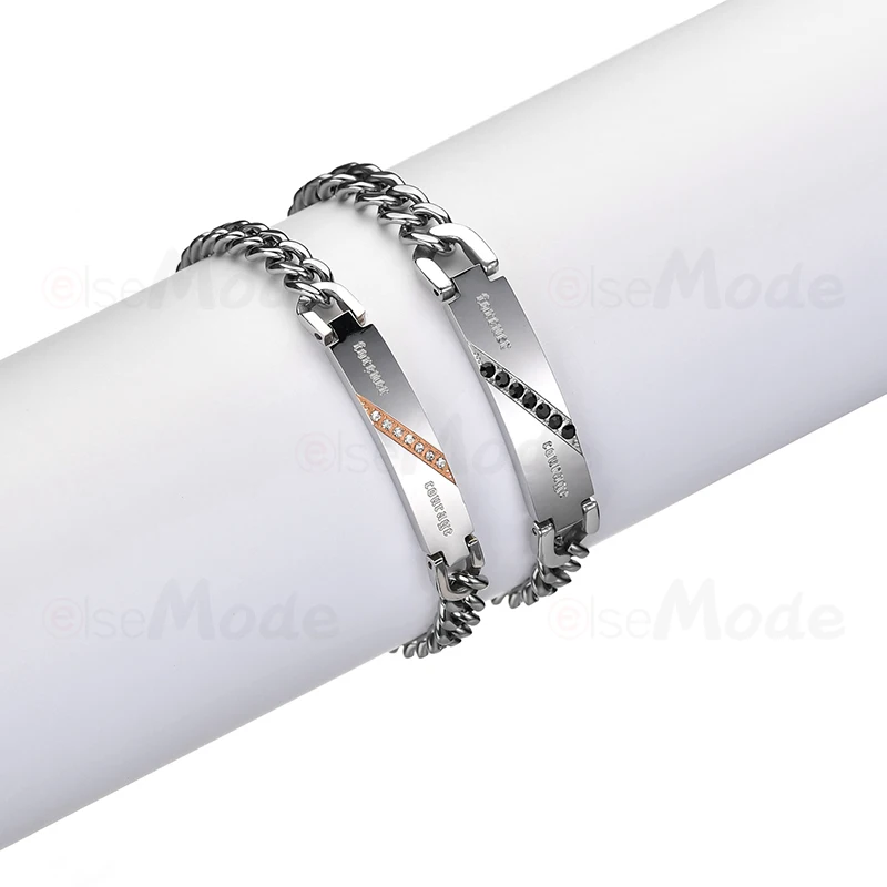 Женские и мужские браслеты ELSEMODE стразы из нержавеющей стали ювелирные изделия
