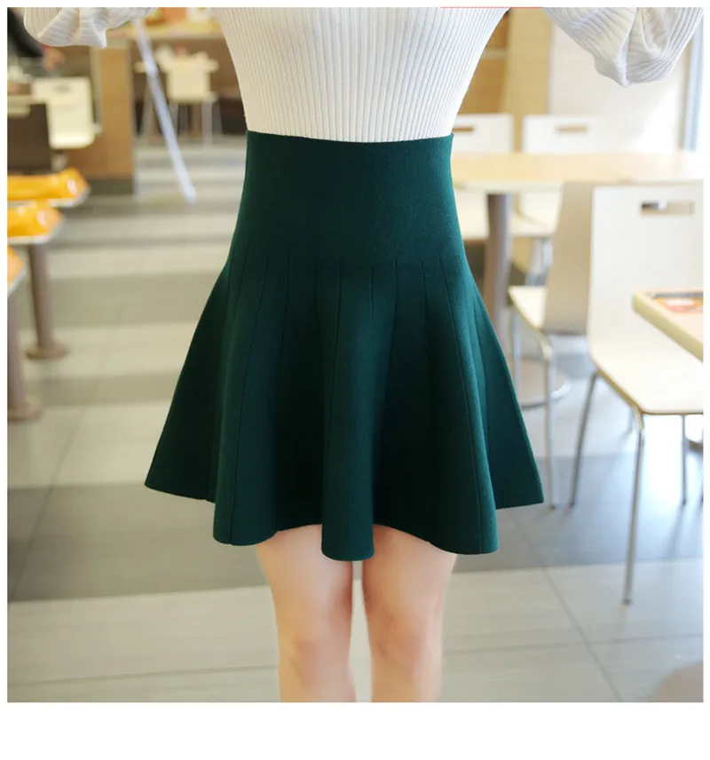 Осень и Зима 2016 хлопковая юбка женская трикотажная эластичная мини-юбка с